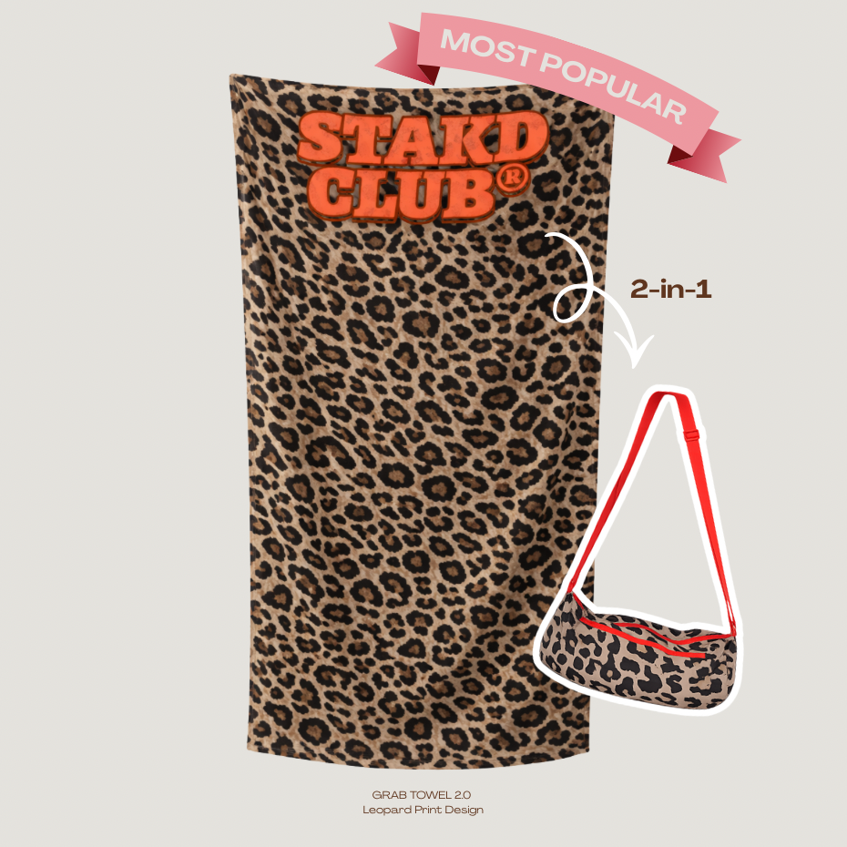 2-in-1 Towel Bag: Leopard (LOW STOCK❗️) STAKD CLUB