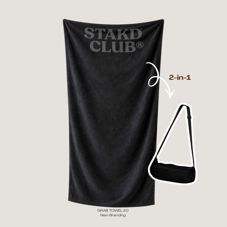2-in-1 Towel Bag: Black STAKD CLUB