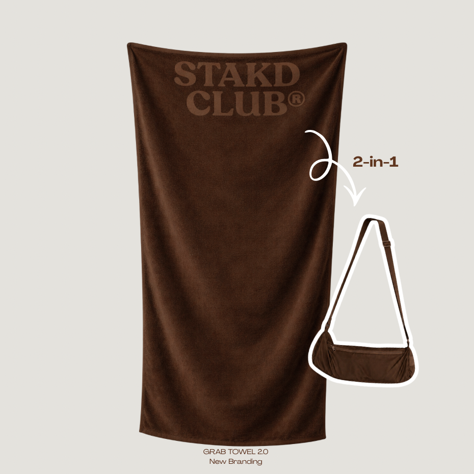 2-in-1 Towel Bag: Chocolate STAKD CLUB