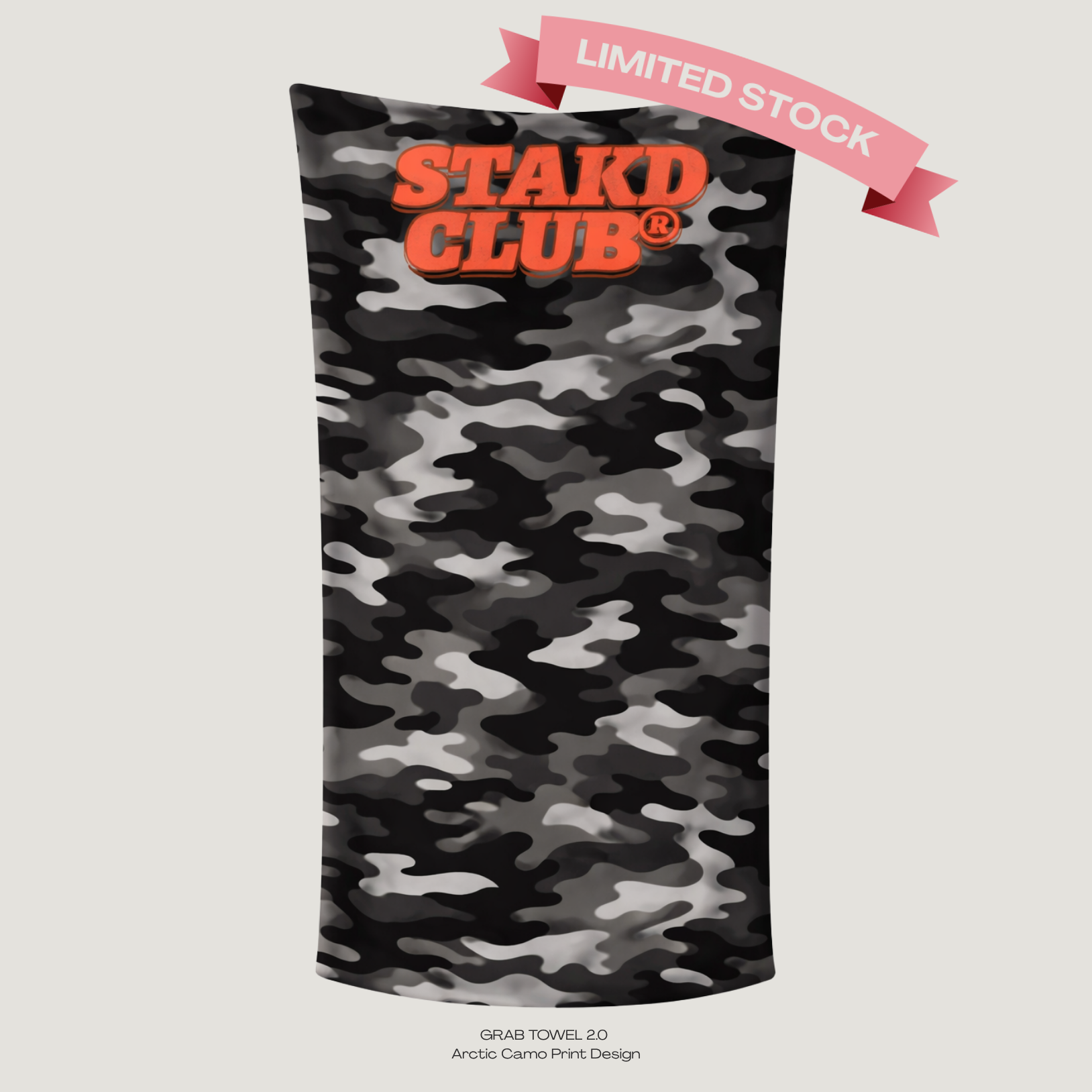 PRE-SALE - XL ARCTIC CAMO GRAB TOWEL 2.0 STAKD CLUB